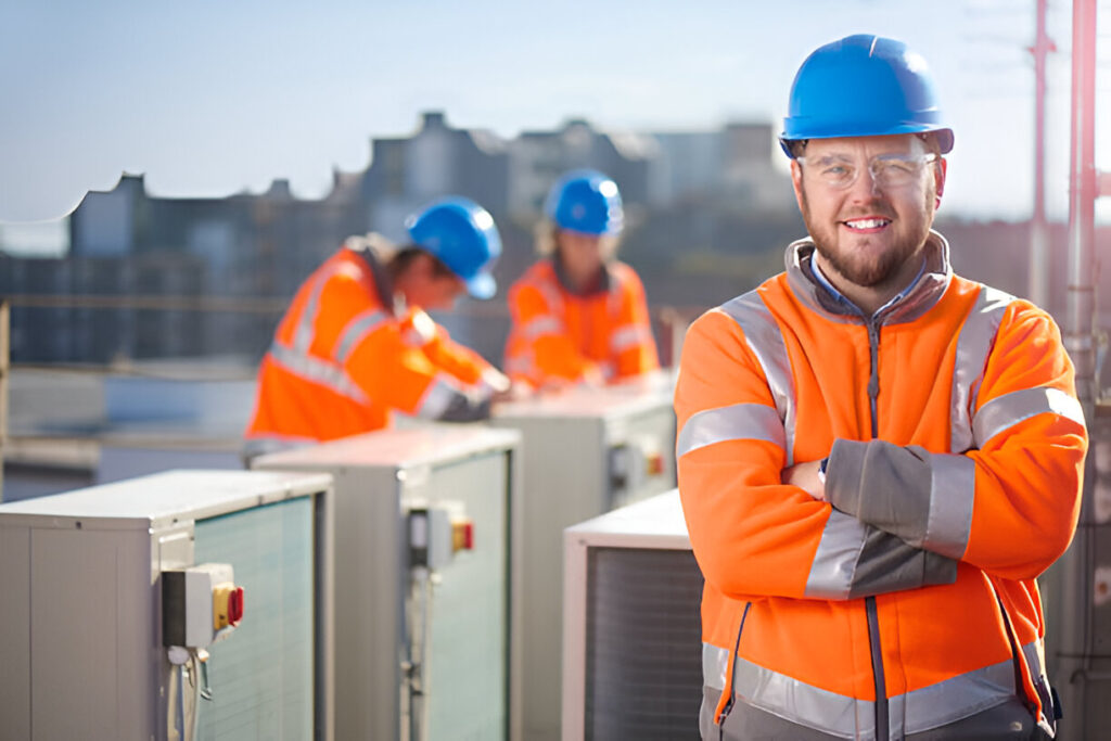 Licensed HVAC technician installing AC in Las Vegas